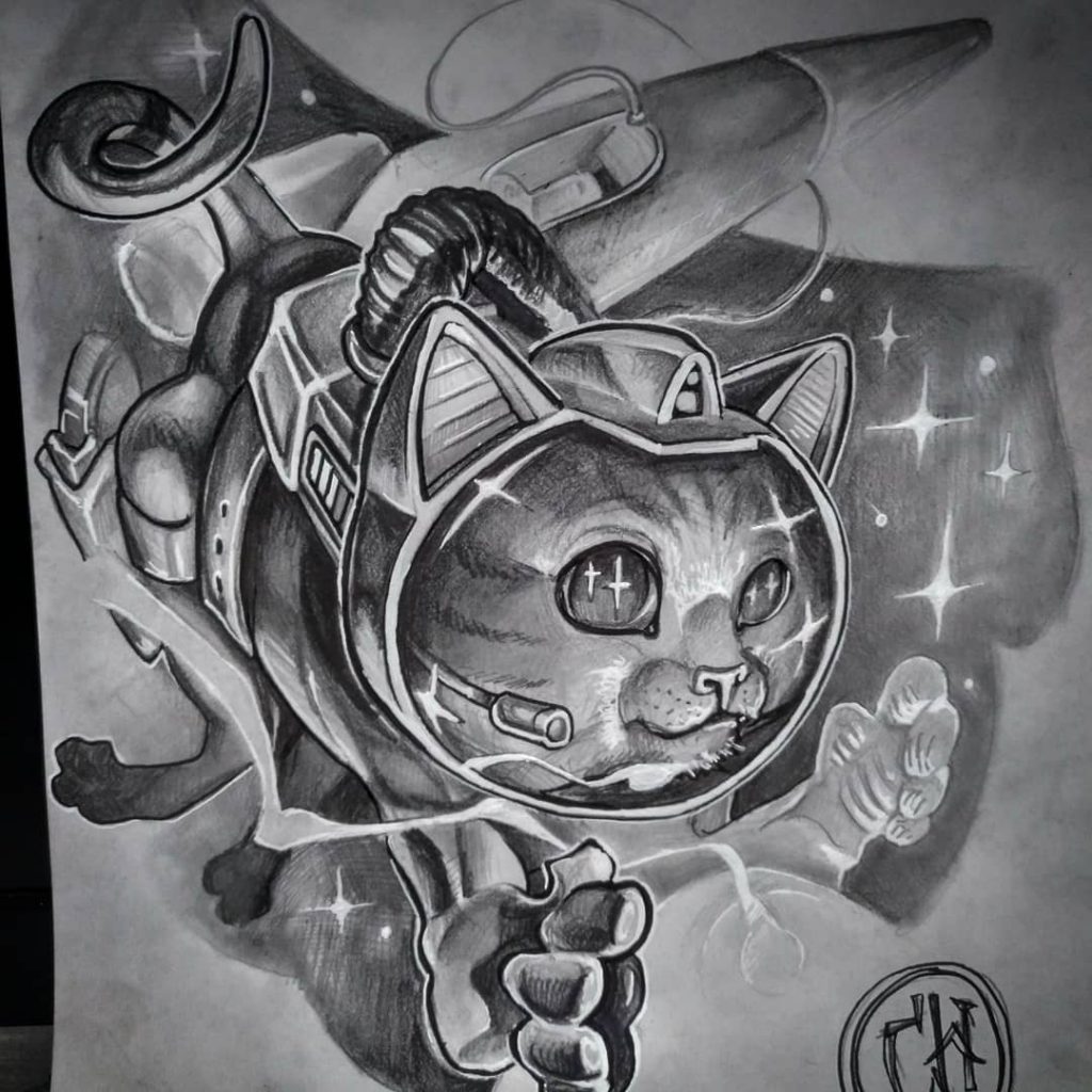 new school tattoo palencia tatuaje burgos león santander gato cósmico
