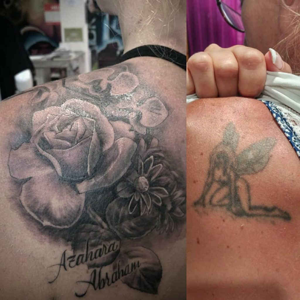 cover up flores tatuaje tattoo palencia