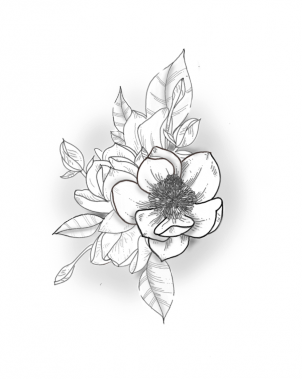 magnoklia flor bonita tatuaje temporal
