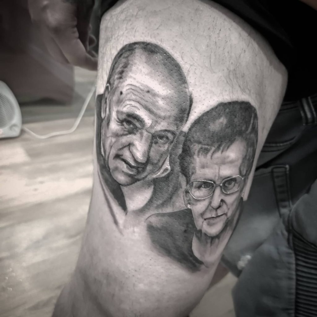 retrato personas abuela tatuaje palencia tattoo estudio